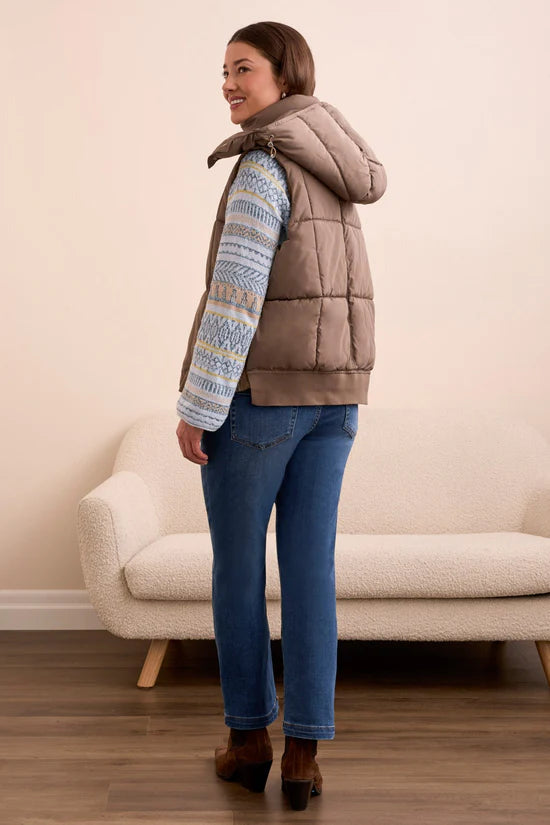 Tribal Quilted Puffer Vest with Removable Hood | Fossil