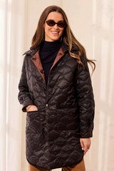 Tribal Reversible Diamond Quilted Button-Front Jacket | Brown/Black