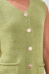 Tribal Sweater Vest with Pockets and Decorative Buttons | Kiwi Zest