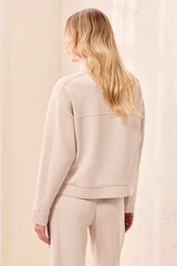 Tribal Techno Lux Mock Neck Zip Front Jacket | Sand Dune/