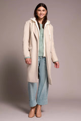 Tribal Ultra-Soft Knit Coat with Removable Fooler Hoodie | Oatmeal