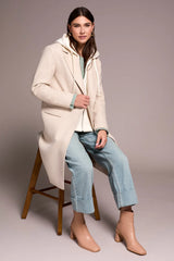 Tribal Ultra-Soft Knit Coat with Removable Fooler Hoodie | Oatmeal