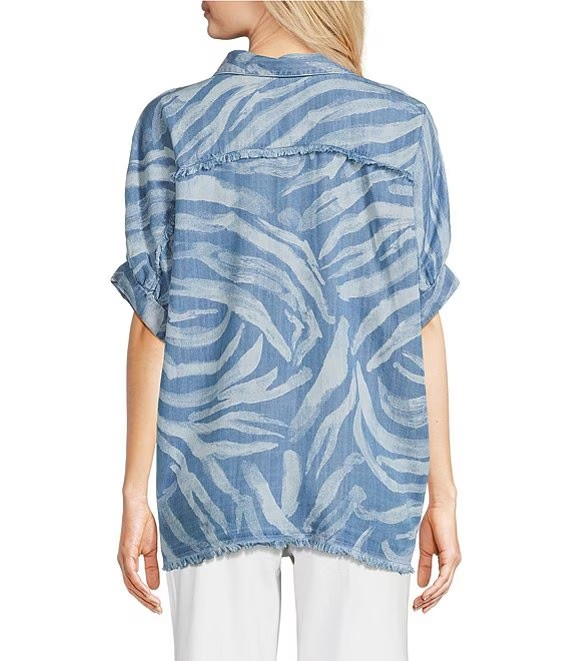 Tru Luxe Dolman Sleeve Camp Shirt | Chambray