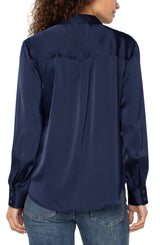 Liverpool Button Front Woven Shirt | Dark Navy