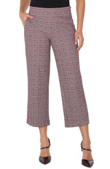Liverpool   Mabel Pull-on Crop Stovepipe Pant | Wine Plaid