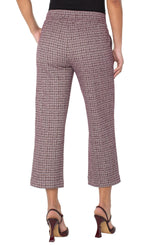 Liverpool   Mabel Pull-on Crop Stovepipe Pant | Wine Plaid