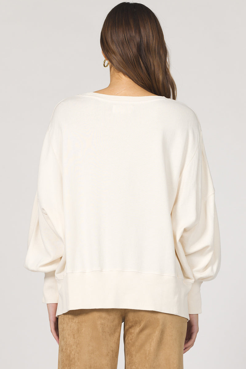 Dear John Denim Trenton Crew Neck Long Sleeve Oversized Fit | Whitecap Gray