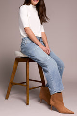 Tribal Audrey Super Straight Flood Jeans | Washed Blue