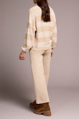 Tribal Long Sleeve Button Front Sweater Cardigan | Latte