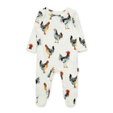 Milkbarn Chicken Organic Cotton Zipper Footed Romper