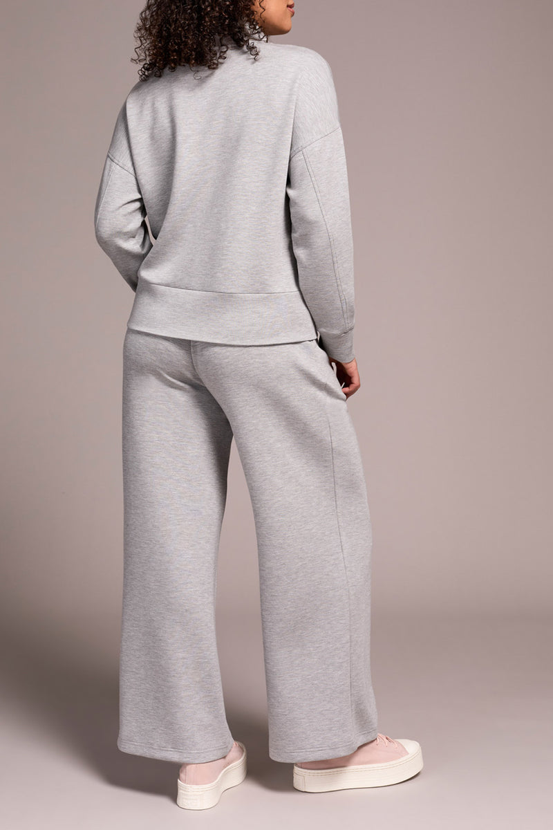 Tribal Long Sleeve Funnel Neck Top | Light Grey Mix