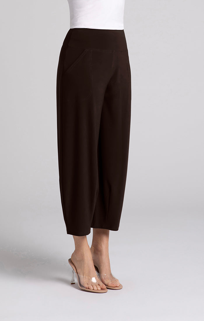 Sympli Narrow Lantern Pant-Chocolate