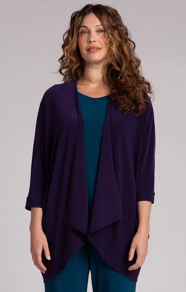 Sympli Matrix Cardigan-Blackberry