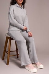 Tribal Long Sleeve Funnel Neck Top | Light Grey Mix