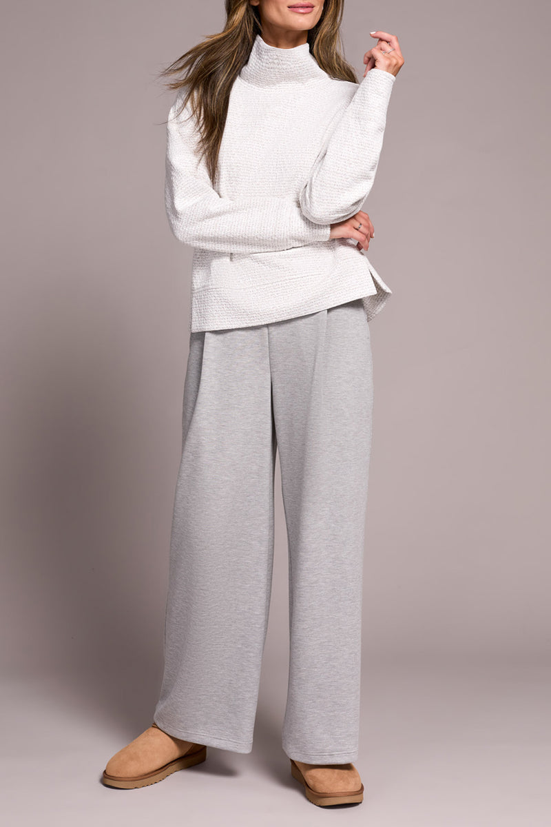 Tribal Funnel Neck Top | Frost Grey