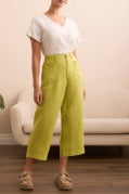 Tribal Brooke Flowy Wide Crop Pant | Key Lime