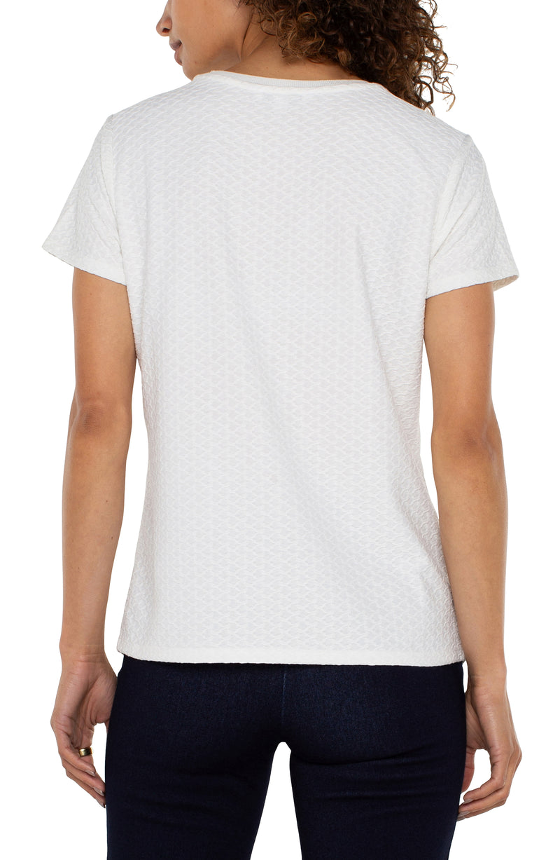 Liverpool Short Sleeve Crew Neck Tee with Rib Trim | White