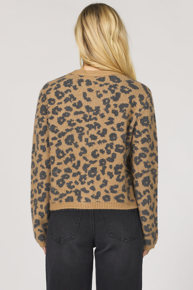Dear John Denim Amina Button Up Sweater | Leopard