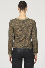 Dear John Denim Fremont Crew Neck Long Sleeve Top | Vetiver Leopard