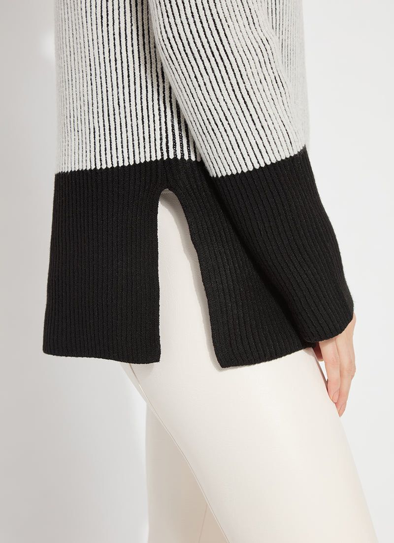 Lyssé  Alia Cozy Rib Pullover-Black/White