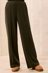 Tribal Wide Leg Pant with Pintucks and Back Pockets | Cedar Green