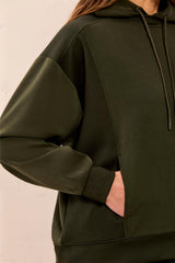 Tribal Combo Fabric Hoodie with Pockets | Cedar Green