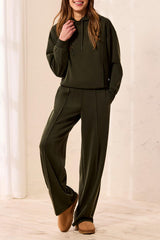 Tribal Wide Leg Pant with Pintucks and Back Pockets | Cedar Green