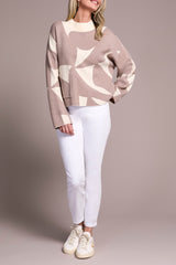 Tribal Mock Neck Sweater | Heather Sandstone