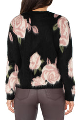 Liverpool Crew Neck Dropped Shoulder Sweater | Black Floral