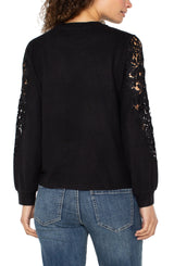 Liverpool Lace Inset Top | Black