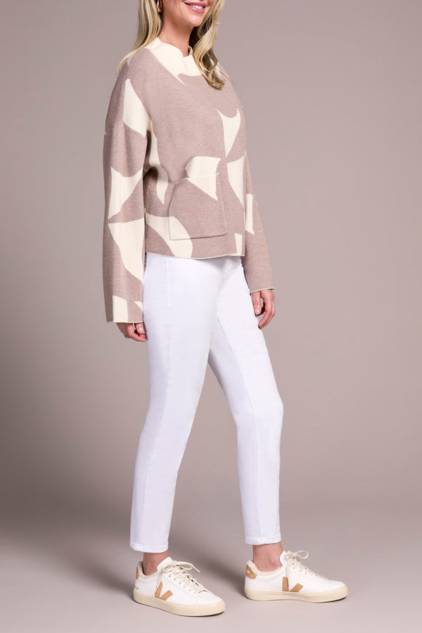 Tribal Mock Neck Sweater | Heather Sandstone