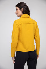 LIV Modal/Spandex Fleece Moto Jacket-Gold