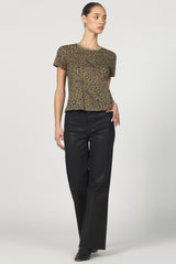 Dear John Denim Unity Crew Neck Short Sleeve Top | Vetiver Leopard