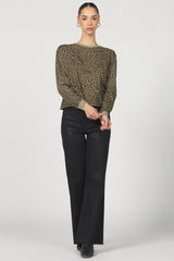Dear John Denim Fremont Crew Neck Long Sleeve Top | Vetiver Leopard