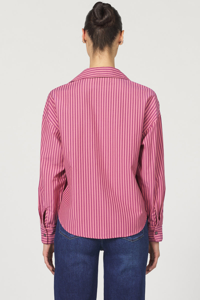 Dear John Denim Adrianna Long Sleeve Button Up | Lilas Stripe
