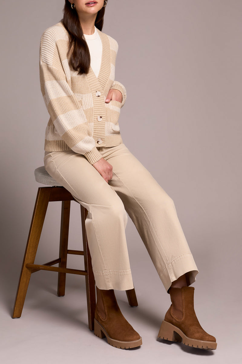 Tribal Long Sleeve Button Front Sweater Cardigan | Latte