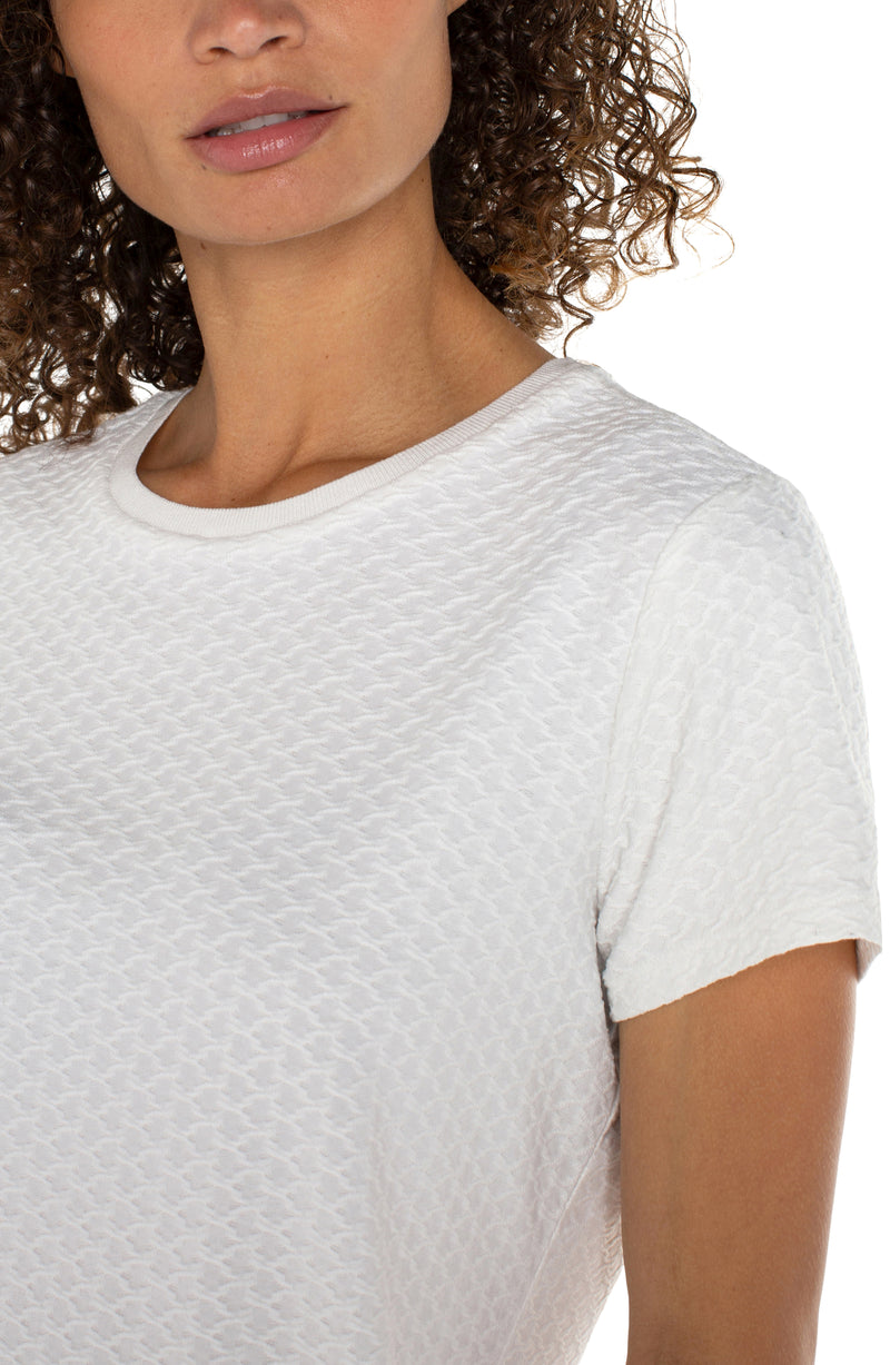 Liverpool Short Sleeve Crew Neck Tee with Rib Trim | White