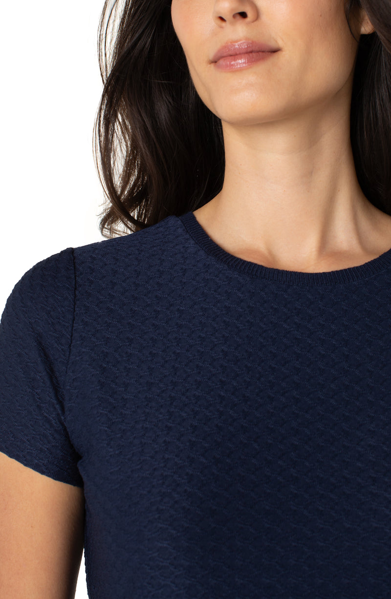 Liverpool Short Sleeve Crew Neck Tee with Rib Trim | Dark Navy
