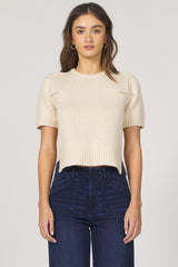 Dear John Denim Sabine Crew Neck Short Sleeve Top | Natural