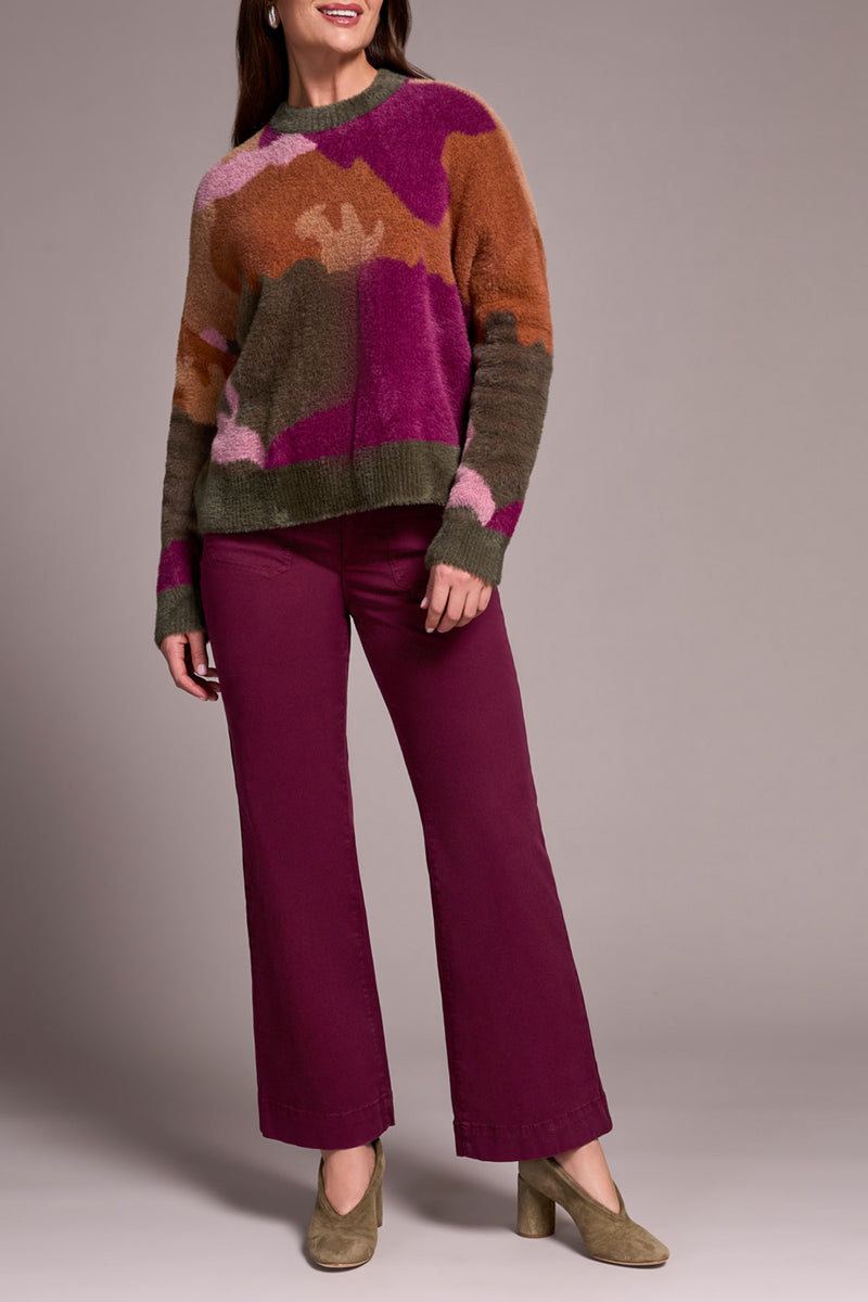 Tribal Crew Neck Intarsia Sweater | Ginger Spice