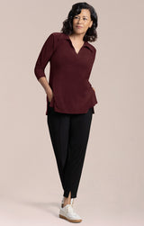 Sympli Weekender Top | Melange Varsity