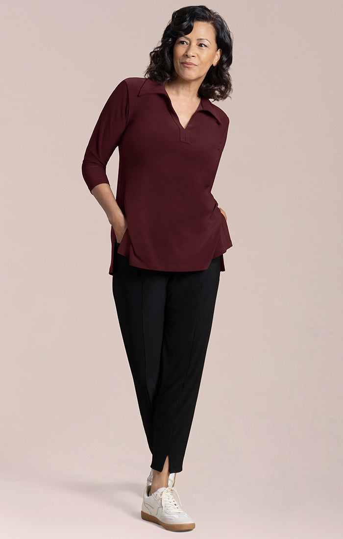 Sympli Weekender Top | Melange Varsity