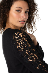 Liverpool Lace Inset Top | Black