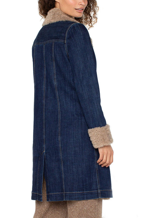 Liverpool Sherpa Trimmed Notch Collar Jacket | Rinse Wash