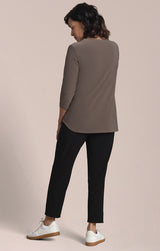 Sympli Go To Soft V-Neck Long Sleeve Top | Tapenade