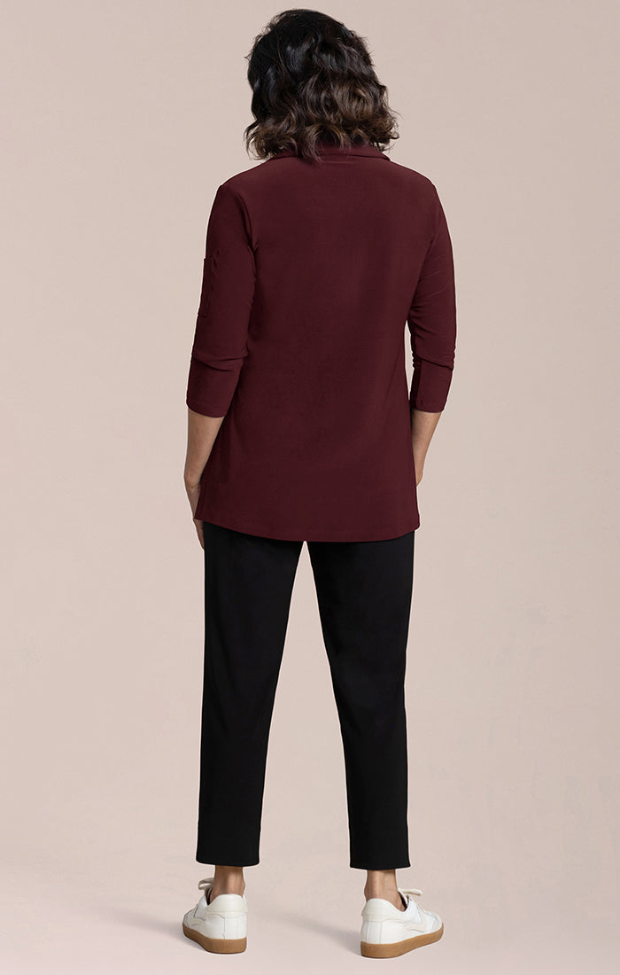 Sympli Weekender Top | Melange Varsity