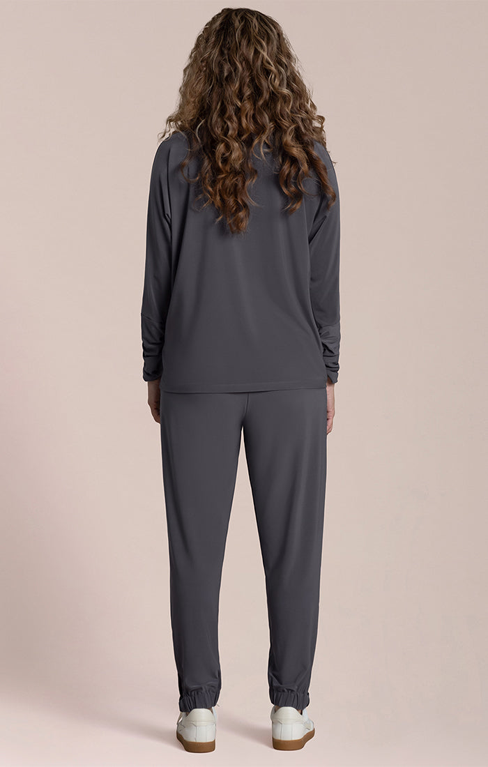 Sympli Echo Slouch Turtle Neck Top | Black Pearl