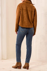 Tribal Snap Front Flowy Suede Shacket | Hazelwood
