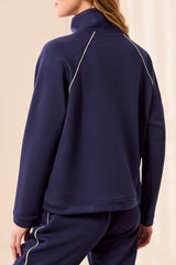 Tribal Techno Lux Raglan Pop Over with Zipper | Jet Blue