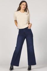 Dear John Denim Sabine Crew Neck Short Sleeve Top | Natural